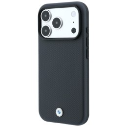 Etui BMW Kevlar Metal Logo MagSafe do iPhone 18 Pro / 17 Pro antracytowy