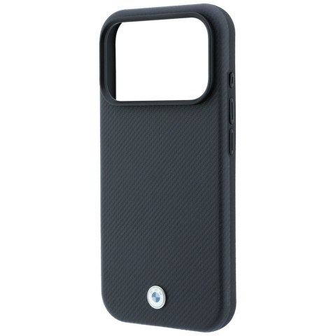 Etui BMW Kevlar Metal Logo MagSafe do iPhone 18 Pro / 17 Pro antracytowy