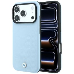Etui BMW Kevlar Metal Logo MagSafe do iPhone 18 Pro / 17 Pro niebieski