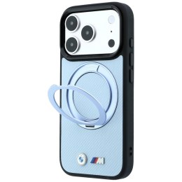 Etui BMW Kevlar Ring Stand 360 MagSafe do iPhone 18 Pro / 17 Pro niebieski