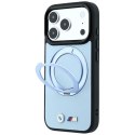 Etui BMW Kevlar Ring Stand 360 MagSafe do iPhone 18 Pro Max / 17 Pro Max niebieski