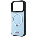 Etui BMW Kevlar Ring Stand 360 MagSafe do iPhone 18 Pro Max / 17 Pro Max niebieski