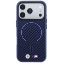 Etui BMW M Carbon Printed Ring MagSafe do iPhone 18 Pro / 17 Pro granatowy