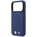 Etui BMW M Carbon Printed Ring MagSafe do iPhone 18 Pro / 17 Pro granatowy