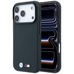 Etui BMW M Quadrille Kevlar Metal Logo MagSafe do iPhone 18 Pro Max / 17 Pro Max granatowy