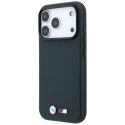 Etui BMW M Quadrille Kevlar Metal Logo MagSafe do iPhone 18 Pro Max / 17 Pro Max granatowy