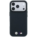 Etui BMW M Quadrille Kevlar Metal Logo MagSafe do iPhone 18 Pro Max / 17 Pro Max granatowy