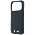 Etui BMW M Quadrille Kevlar Metal Logo MagSafe do iPhone 18 Pro Max / 17 Pro Max granatowy