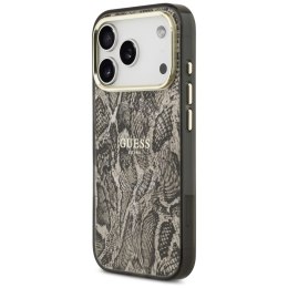 Etui Guess Python Pattern MagSafe do iPhone 18 Pro Max / 17 Pro Max brązowy