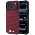 Etui BMW M Carbon Printed Ring MagSafe do iPhone 18 Pro / 17 Pro czerwony