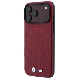 Etui BMW M Carbon Printed Ring MagSafe do iPhone 18 Pro / 17 Pro czerwony