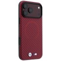 Etui BMW M Carbon Printed Ring MagSafe do iPhone 18 Pro / 17 Pro czerwony