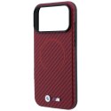 Etui BMW M Carbon Printed Ring MagSafe do iPhone 18 Pro / 17 Pro czerwony
