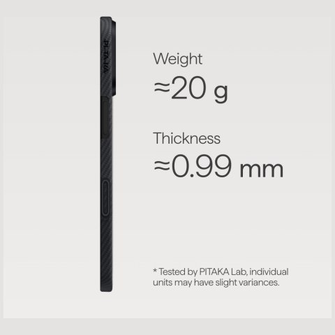Etui PITAKA Ultra-Slim MagSafe do iPhone 17 czarno szary