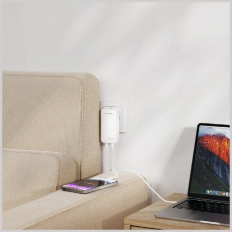 Ładowarka sieciowa 4smarts FlatPlug Slim Dual 45W GaN 2xUSB-C biały