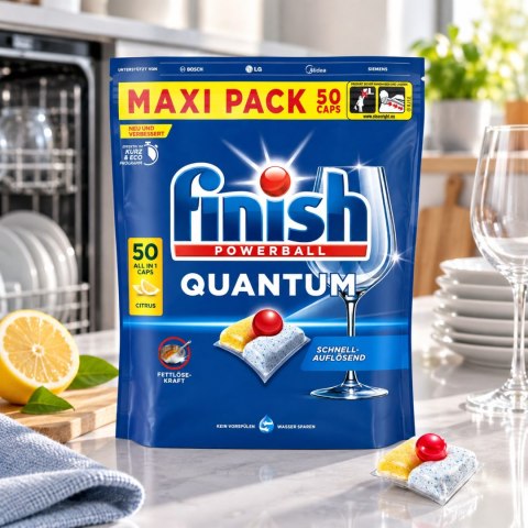Finish Powerball Quantum Citrus All in 1 Maxi Pack Tabletki do Zmywarki 50 szt.