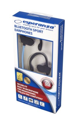 Słuchawki douszne Bluetooth sportowe Czarno-niebieskie