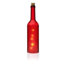 Butelka LED Versa Cosmo Czerwona Szkło (7,3 x 28 x 7,3 cm)