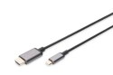 Kabel adapter HDMI 4K 30Hz na USB Typ C 3.1 metalowa obudowa HQ czarny 1.8m