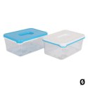 Prostokątne pudełko na lunch z pokrywką White & Blue Wysoki - 0,65 L