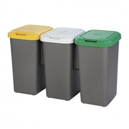 Kosz na śmieci do recyklingu Tontarelli Plastikowy Szary (77 X 32 x 47,5 cm)