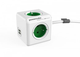Listwa zasilająca PowerCube Extended USB 1,5m 2402GN/FREUPC Zielona