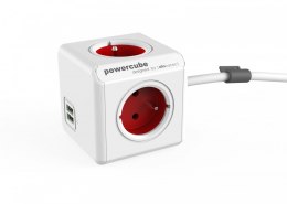 Listwa zasilająca PowerCube Extended USB 1,5m 2402RD/FREUPC Czerwona