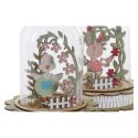 Dekoracja świetlna DKD Home Decor Aluminium Szkło Shabby Chic 14,5 x 14,5 x 18 cm (2 Sztuk)