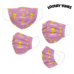 Maska higieniczna materiałowa wielokrotnego użytku Looney Tunes Dziecięcy Różowy