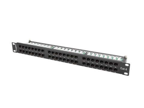 Patch Panel 48 Port 1U Kat.6 czarny