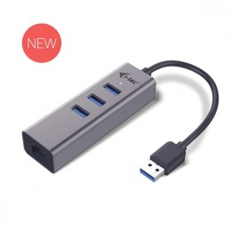 USB 3.0 Metal 3-portowy HUB z adapterem Gigabit Ethernet