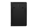 Szafa instalacyjna wisząca 19 cali 15U 600X450mm czarna (drzwi szklane)