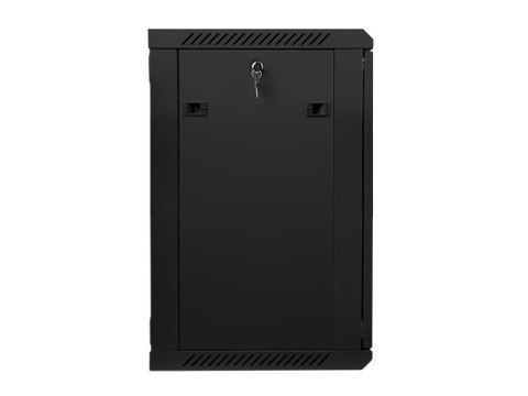 Szafa instalacyjna wisząca 19 cali 15U 600X450mm czarna (drzwi szklane)
