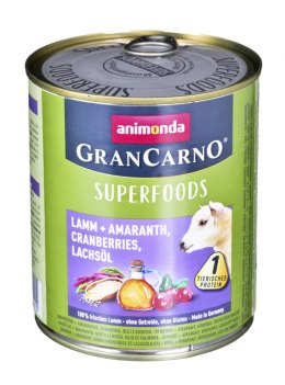 ANIMONDA GranCarno Superfoods: jagnięcina - mokra karma dla psa - 800g