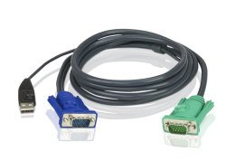 Kabel ATEN 2L-5202U (2m; D-Sub (VGA) M - D-Sub (VGA) F; kolor grafitowy)