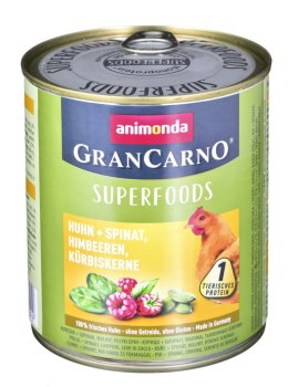 ANIMONDA GranCarno Superfoods kurczak i szpinak - mokra karma dla psa - 800g