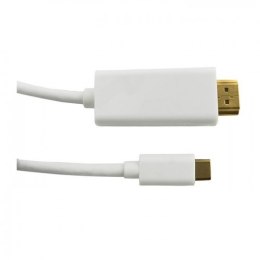Kabel Qoltec 50414 (USB typu C M - HDMI M; 1m; kolor biały)