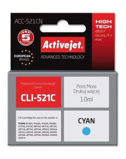 Activejet ACC-521CN Tusz (zamiennik Canon CLI-521C; Supreme; 10 ml; niebieski)
