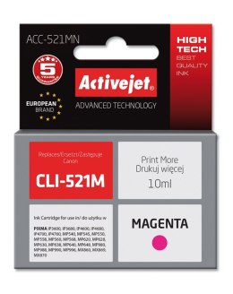 Activejet ACC-521MN Tusz (zamiennik Canon CLI-521M; Supreme; 10 ml; czerwony)