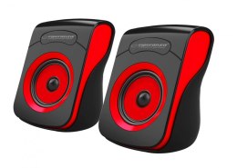 Głośniki 2.0 USB FLAMENCO czarno-czerwone