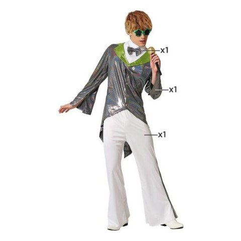 Kostium dla Dorosłych Srebrzysty Gwiazda Rocka - XL