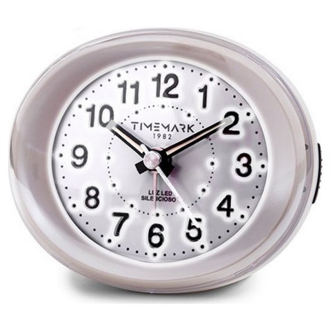 Budzik Analogowy Timemark Biały Światło LED Cichy Snooze Tryb nocny 9 x 9 x 5,5 cm (9 x 9 x 5,5 cm)