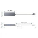 CB-H36 aluminiowy HUB USB-A | Ultra Slim | 4w1 | 4xUSB 3.0 | 5Gbps