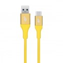 Kabel USB 3.0 - USB C 2m PREMIUM 3A żółty TPE