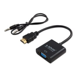 Adapter SAVIO CL-23/B (HDMI M - D-Sub (VGA) F; 0,20m; kolor czarny)
