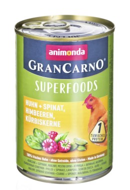 ANIMONDA GranCarno Superfoods: kurczak szpinak - mokra karma dla psa - 400g