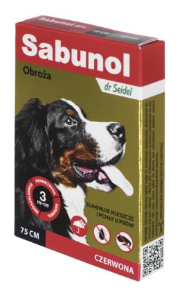 Sabunol - obroża przeciw pchłom i kleszczom czerwona dla psa 75cm