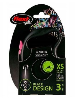 Smycz FLEXI automatyczna Black Design XS linka 3 m kol. różowy