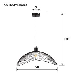 Lampa wisząca Activejet AJE-HOLLY 6 Black (E27)