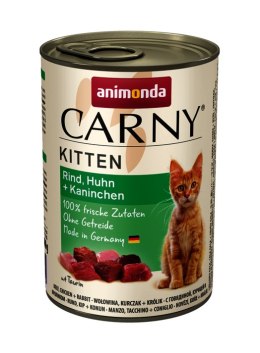 ANIMONDA Carny Kitten smak: wołowina, kurczak i królik 400g